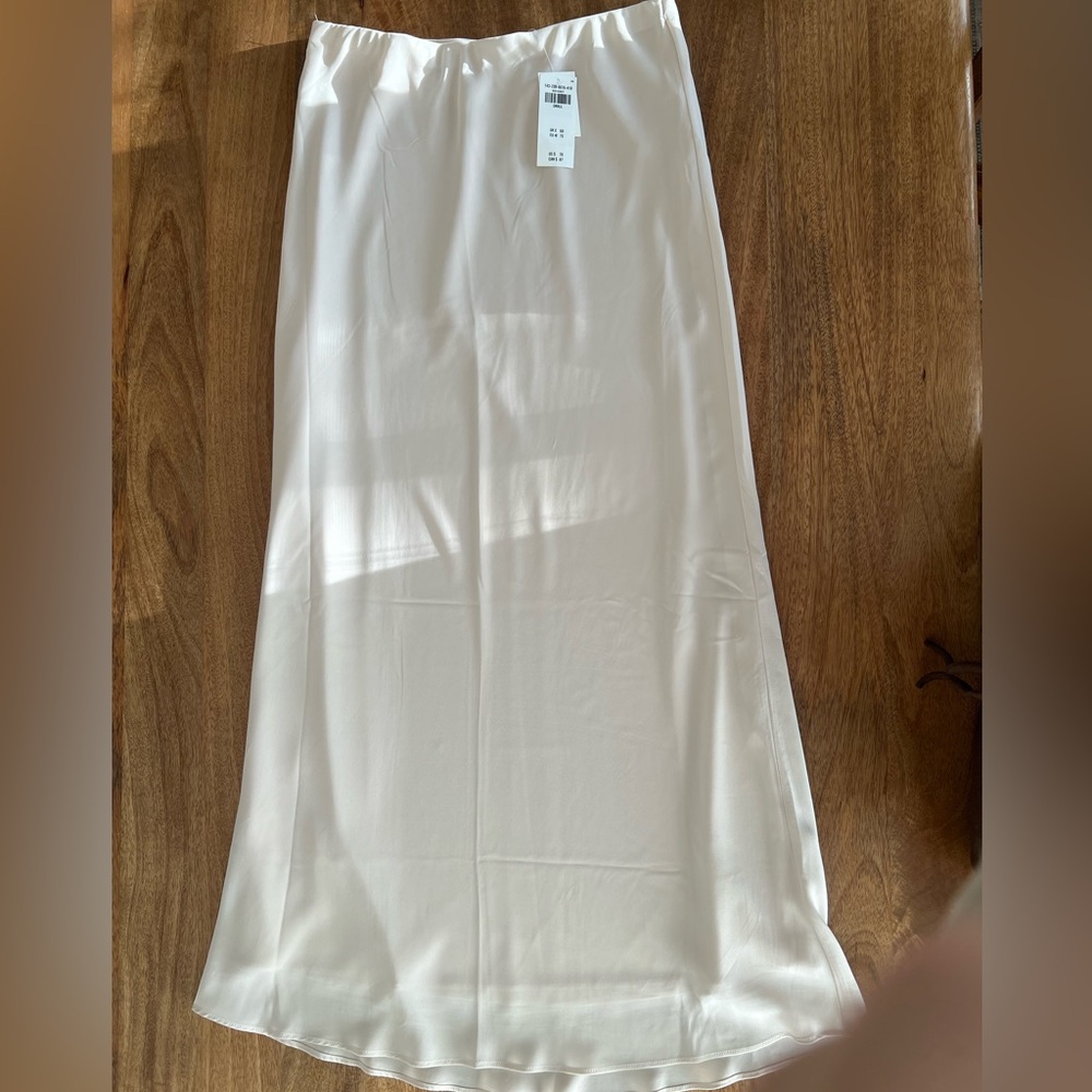 Abercrombie & Fitch Cream Midi Slip Skirt